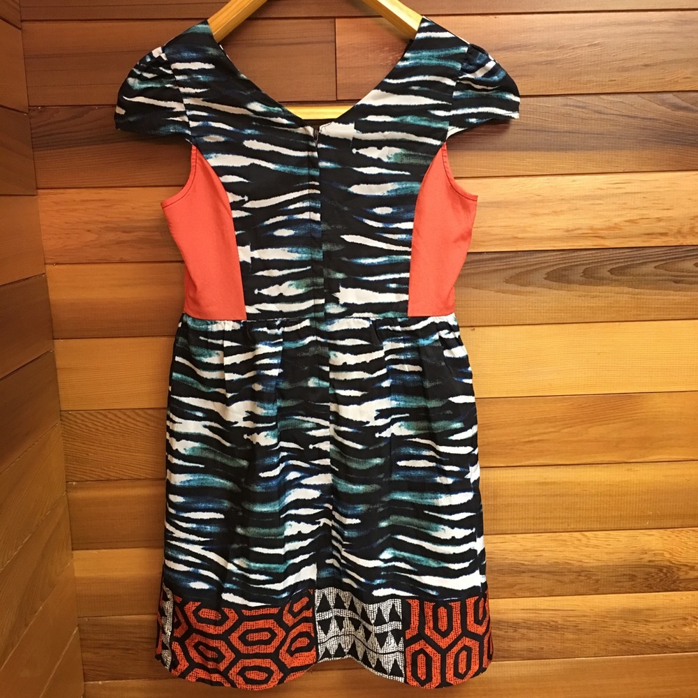 2/$20 Paper Doll Lined Safari Print Dress - Picture 2 of 8